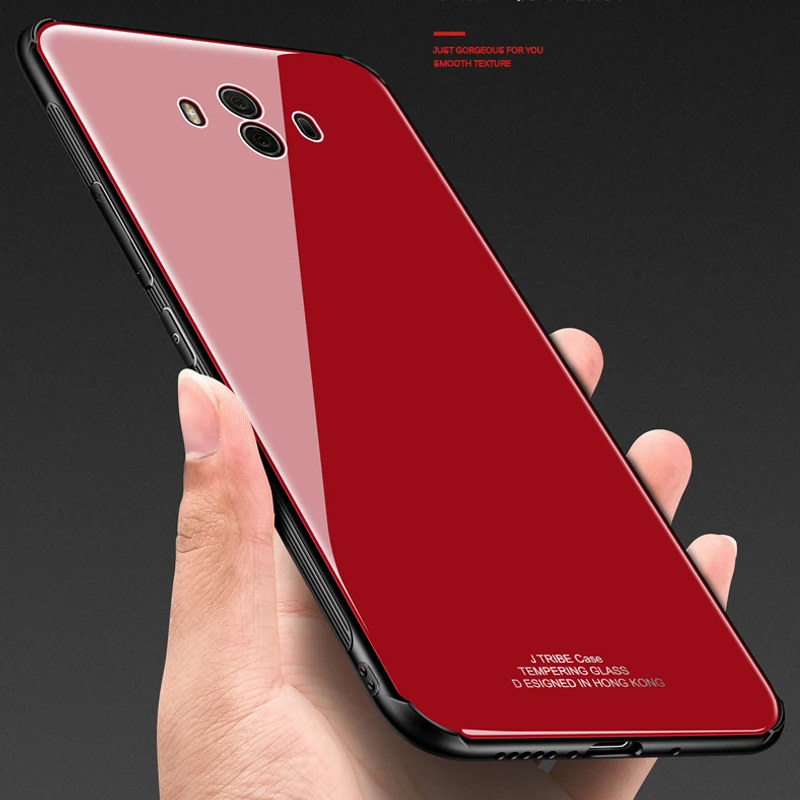 Чехол из закаленного стекла для huawei mate 10 pro роскошная жесткая задняя крышка