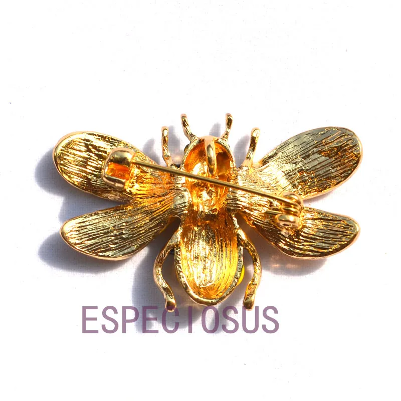 Elegant Pin Gold Color Women Gifts Cartoon Honeybee Breast pin Accessories Jewelry Yellow Color Painted Brooch Banking finish