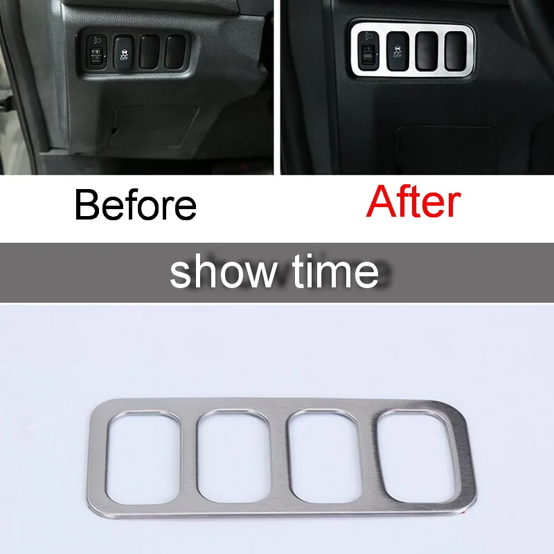 1 PCS Car NEW Stainless Steel Headlight Control Button Light Box Cover Case Stickers for Mitsubishi