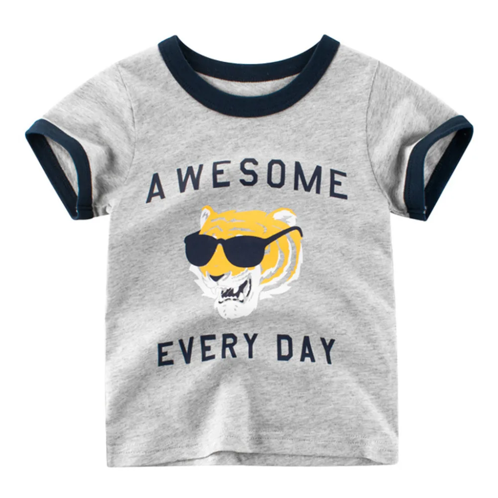 

MUQGEW Boys Tops Newborn Kid Baby Boy Cartoon Letter Print T Shirt Tops Base Shirt Clothes Summer Fortnight Children's Shirt