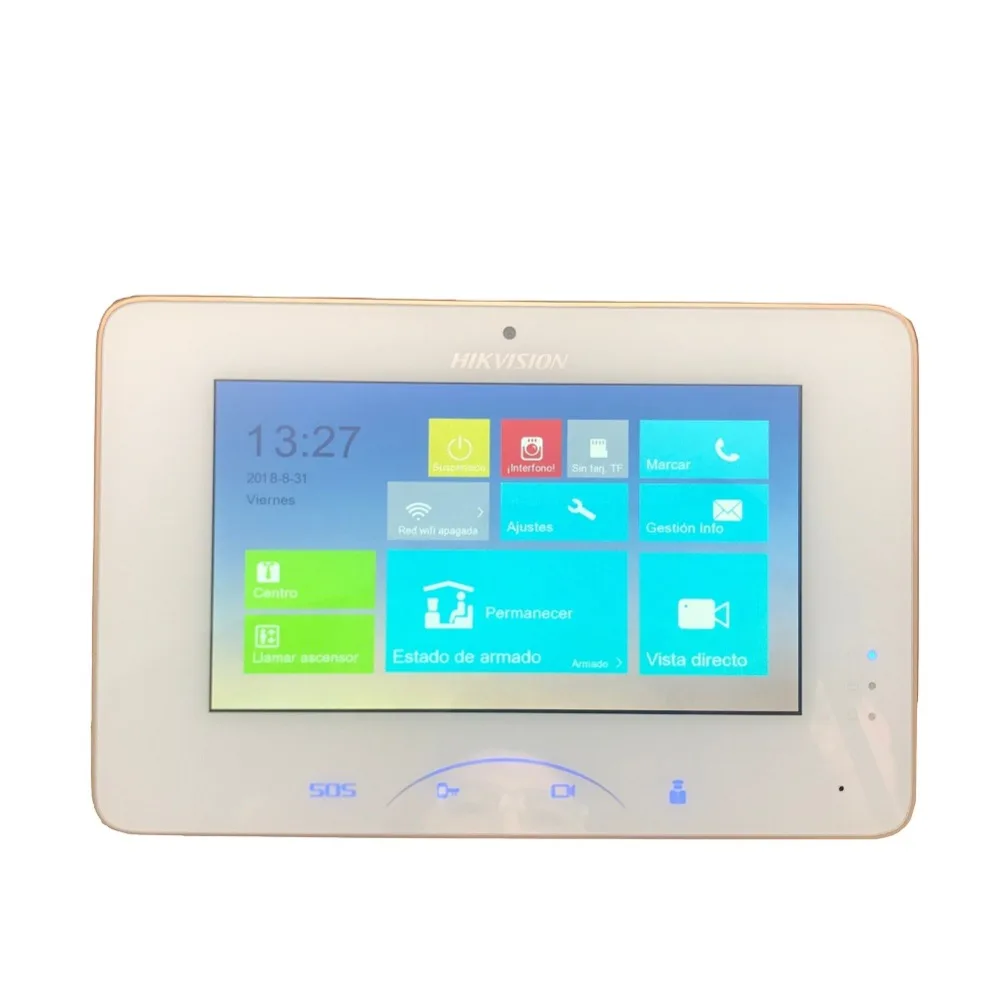 XHJYVISION DS KH8301 WT Крытый сенсорный видеоэкран 7 дюймов монитор 1024X600 0.3MP камера слот