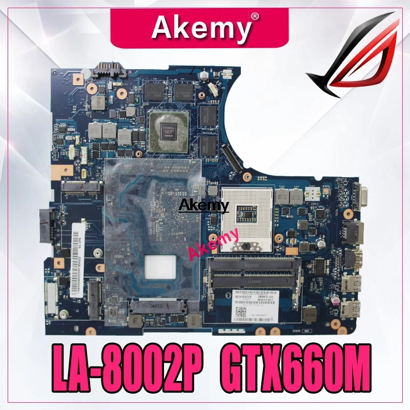 

Y580 QIWY4 LA-8002P motherboard For LENOVO Y580 Laptop Motherboard 90001314 GTX660M 2G HM76 DDR3 Test 100% work