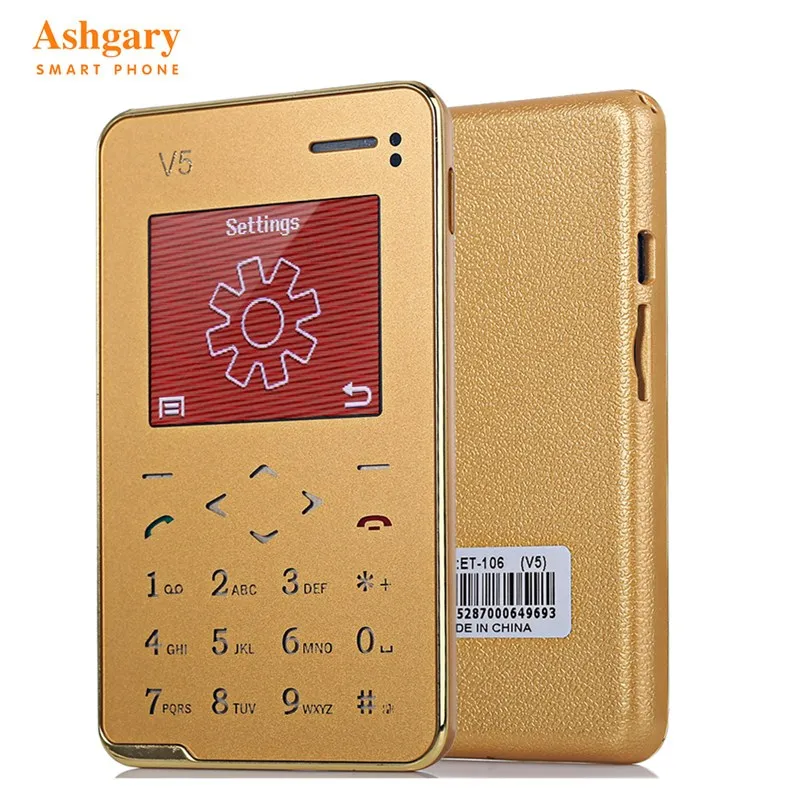 

AEKU/AIEK V5 1.8 inch Quad Band Cell Phone Ultra Thin Pocket Mini Card Phone Bluetooth 3.0 FM Audio Player Keyboard Mobile Phone