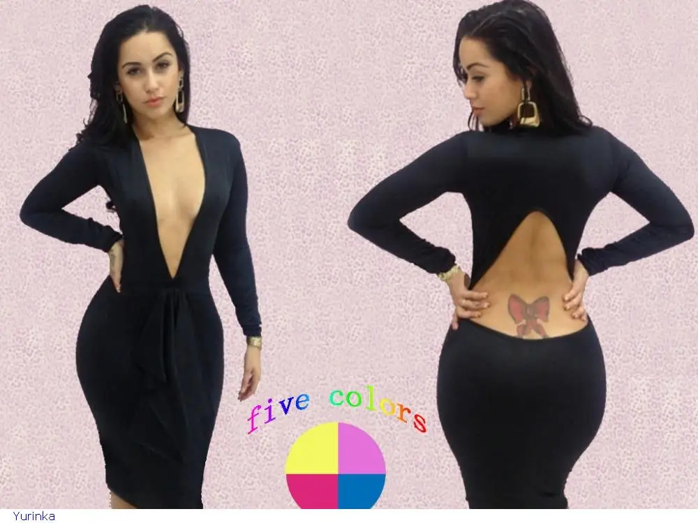 v neck bodycon top