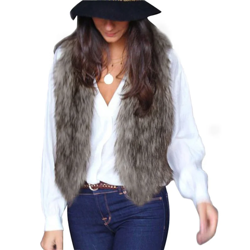 Женская зимняя однотонная жилетка без рукавов, верхняя одежда, длинная куртка, жилет 9,5 - Цвет: Серый