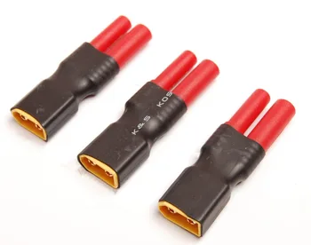 

1pce Male XT60 to 4MM Bullet banana No Wire Adapter for RC HXT Turning Zippy