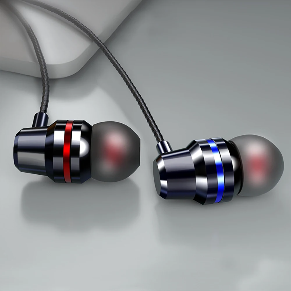 

Metal Headphone In Ear Wired Earphone 3.5mm Heavy Bass Sound Quality Music Sport Headset With Micrphone For iPhone Xiaomi