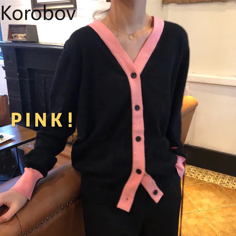Korobov женский новый осенний кардиган винтажный лоскутный вязаный джемпер с