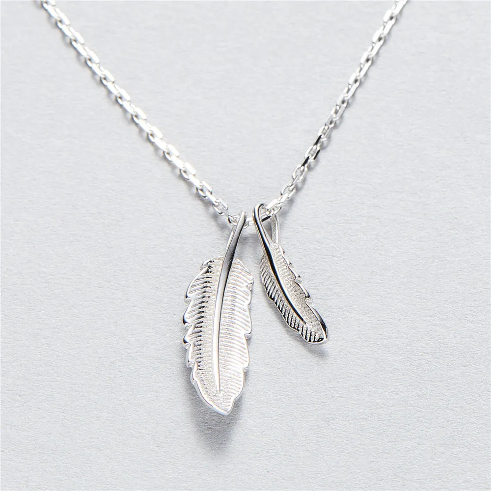 leaf original women 100% 925 Sterling silver nacklace Jewellery Clavicle chain pendant charms chocker girl gift
