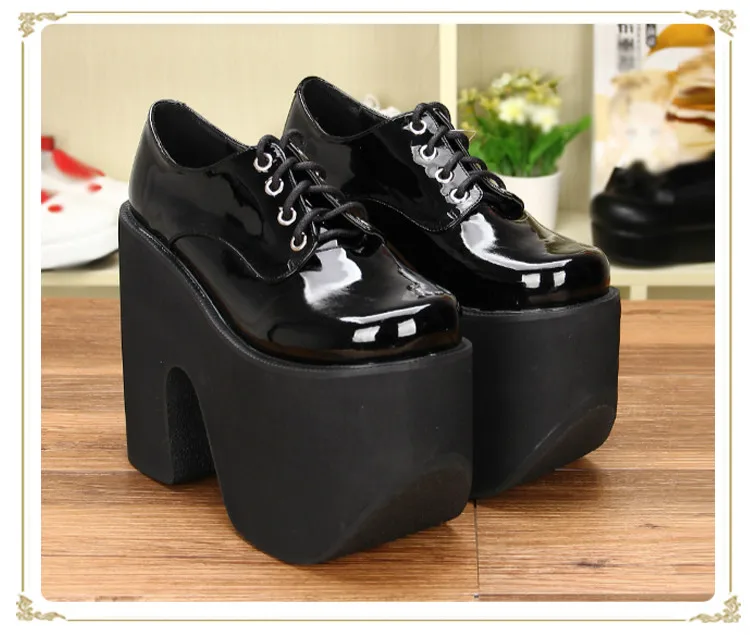 Женские туфли на шнуровке черные плоской подошве со шнуровкой 15 см|punk shoes|shoes