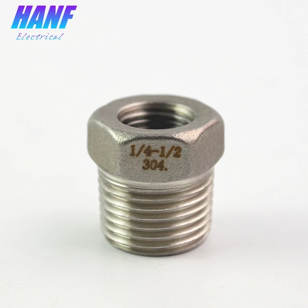 1//4/" Male x1//8/" Female BSPT HEX REDUCING BUSH 304 STAINLESS STEEL PIPE FITTINGS