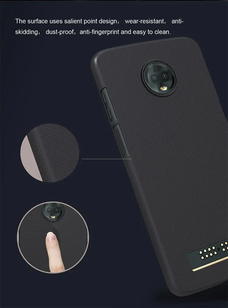 NILLKIN Super Frosted Shield High-quality Exquisite Protective Case for Motorola MOTO Z3 and Z3 PLAY Smartphone