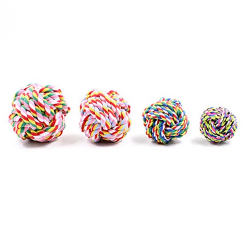 

Pet toy cotton rope woven ball Cat and dog training bite chewing toy molars Bite resistant cotton ball 5.5cm 7cm 9cm