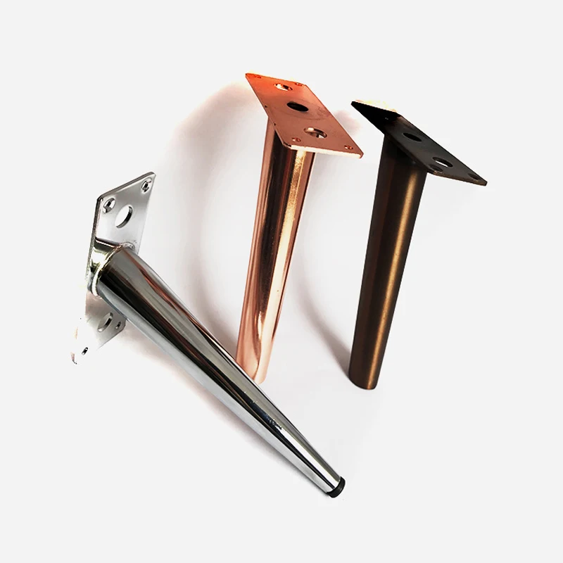 

4PCS Metal Furniture Legs Sofa Table Carbinet Bed Feet Satin Nickel Square Legs Modern DIY Made Affordable 140mm Height