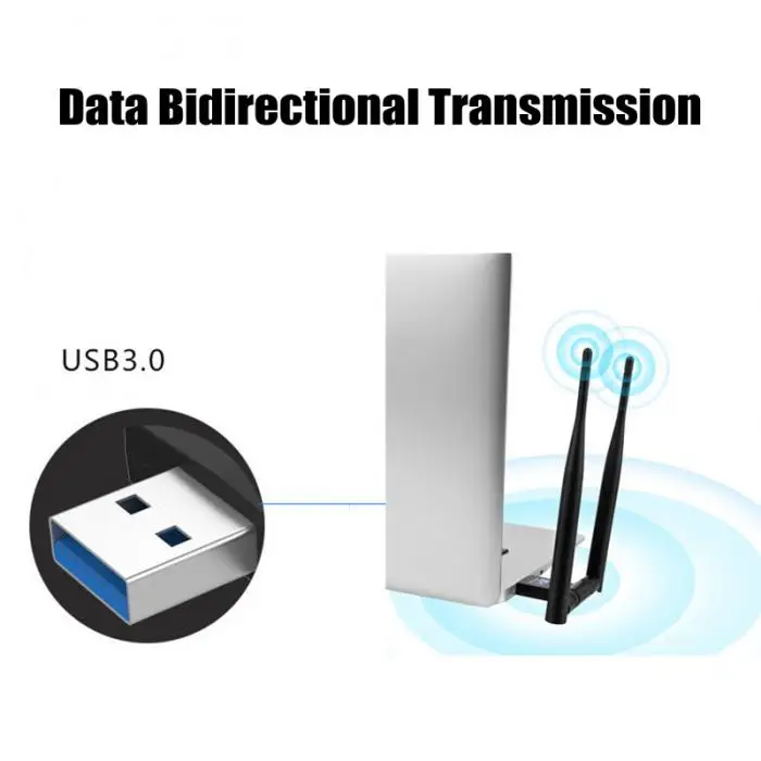 1200 Мбит/с Wifi приемник беспроводной USB адаптер WLAN двухдиапазонная антенна 2,4/5,8 ГГц для ПК EM88