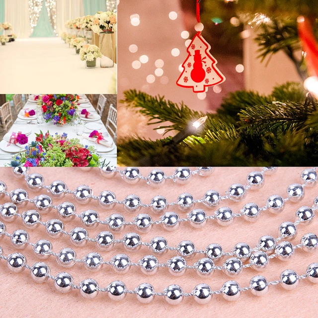 27m beads christmas tree decoration baubles silver plastic pearl beads fashion jewelry necklace diy make - Beaded Christmas Tree Decorations To Make 27m beads christmas tree decoration baubles silver plastic pearl beads fashion jewelry necklace diy make - Beaded Christmas Tree Decorations To Make