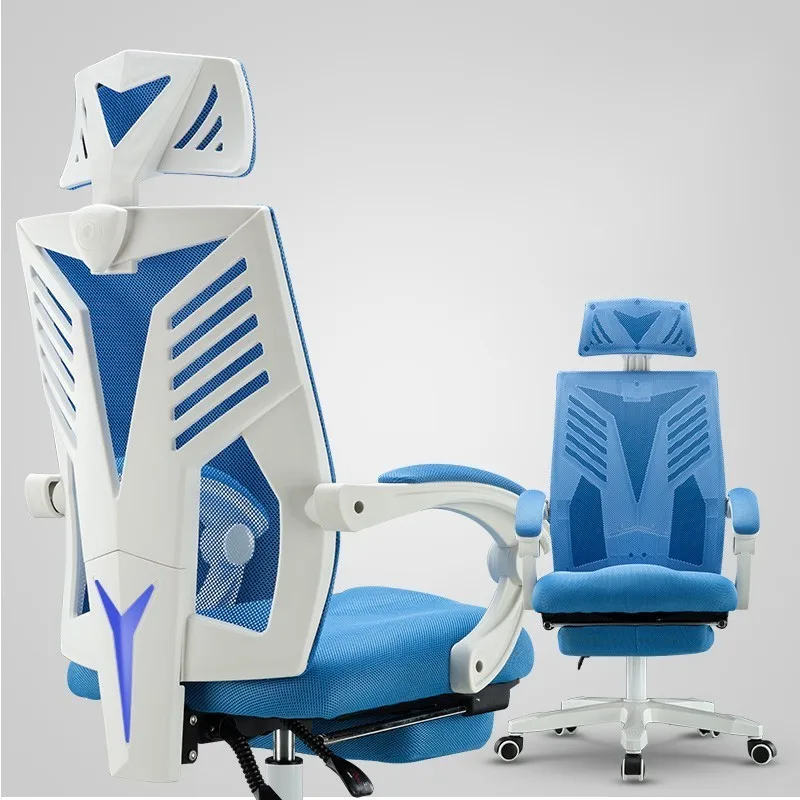 ЕС Boss Gaming Silla Gamer Esports Poltrona стул массаж может лежать с подставкой для ног искусственное кожаное колесо - Цвет: blue