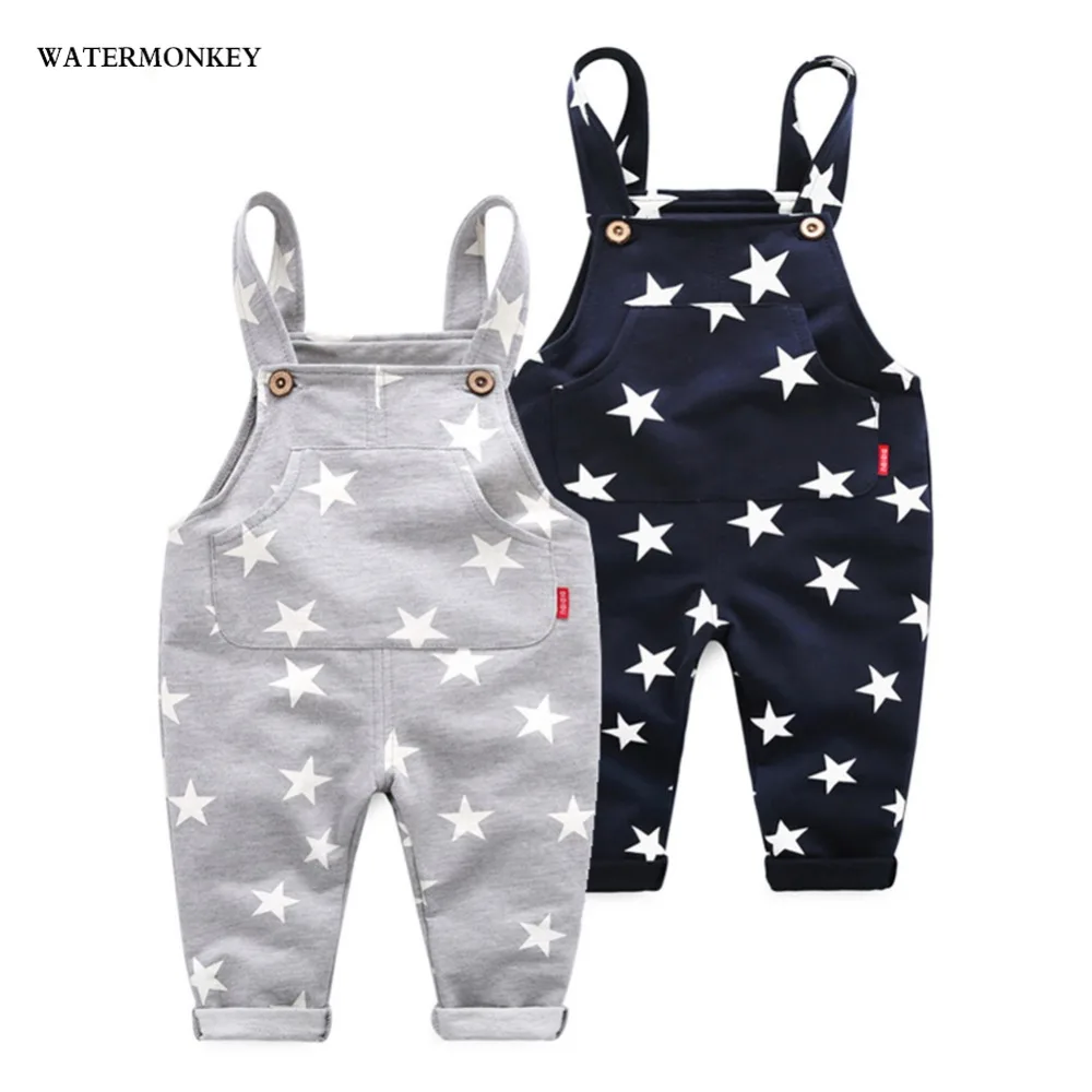 Boys Overalls Kids Stars Print Kids Adjustable Straps With Buttons