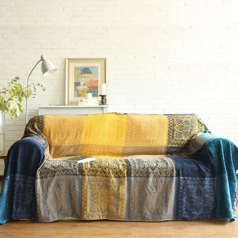 Винтажное этническое шенилловое Клетчатое одеяло для дивана, декоративное богемное утяжеленное трикотажное одеяло на диване/кровати/покрывало для путешествий