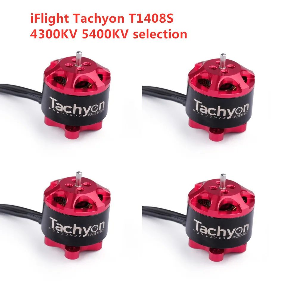 

4pcs IFlight Tachyon T1408S 1408S 4300KV 2-6S / 5400KV 2-4S Brushless Motor for 3inch Propeller for FPV Racing Drone Quadcopter
