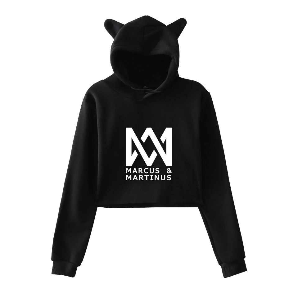 

MARCUS & MARTINUS Hip Hop Women Cat Hooded Hoodie Sweatshirt Pullover Tops Long Sleeved Casual Graphic Tee Top Streetwear Tumblr