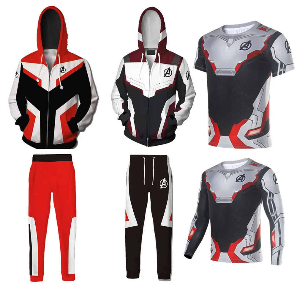 Avengers Endgame Quantum Realm Sweatshirt Jacket Advanced Tech Hoodie Cosplay Costumes superhero Iron Man Hoodies T-shirt