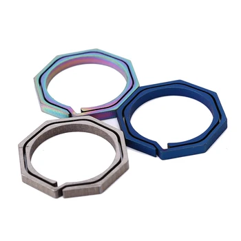

Keyring Octagon Titanium TC4 Ti Hook Outdoor Clip Kit Buckle Keychain Multi Tool Ring Edc Gear Camp Key Pocket Gadget Hang Hike