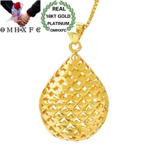 OMHXFC Европейская мода женщина унисекс вечерние день рождения свадьба подарок пустая капля 18KT настоящее золото Шарм Кулон PN11