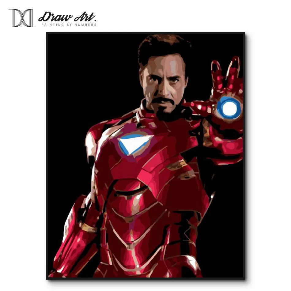 

DIY Digital Painting By Numbers Iron Man Acrylic Picture Paint By Number Kits for Adults On Canvas Wall Art Home Decor