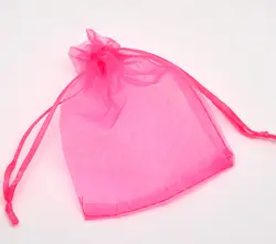DoreenBeads органза органзы ювелирные сумки Drawable прямоугольник фуксия 12 см x 9 см (4 6/8 "x3 4/8" ), 4 шт. новинка 2015