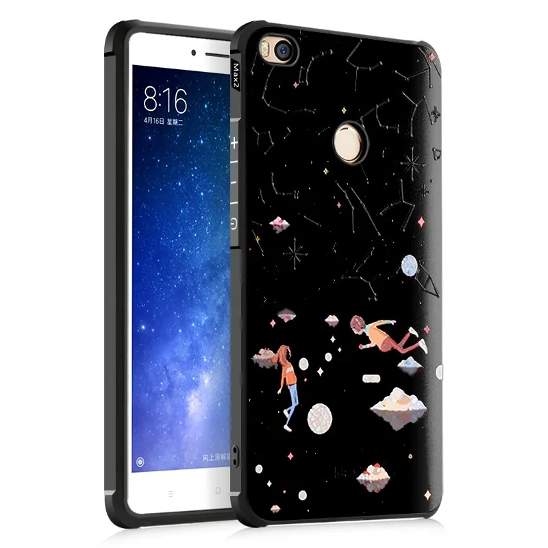 

Case for Xiaomi MI MAX 2 Cover Relief Cartoon Cat Star Soft Silicone Case for Xiaomi Max 2 Mi Max 2 Max2 Case Screen Film