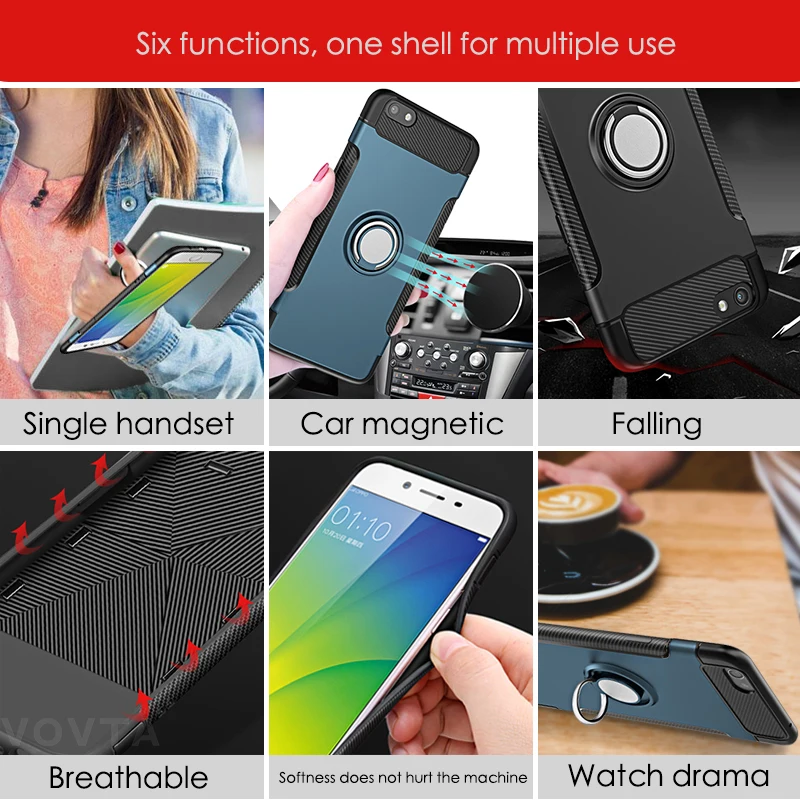 VOVTA Luxury Anti-knock case for iPhone 5 5s SE  Metal Ring Bracket case Shockproof Rugged Armor Phone Cover for iPhone5 5S SE7