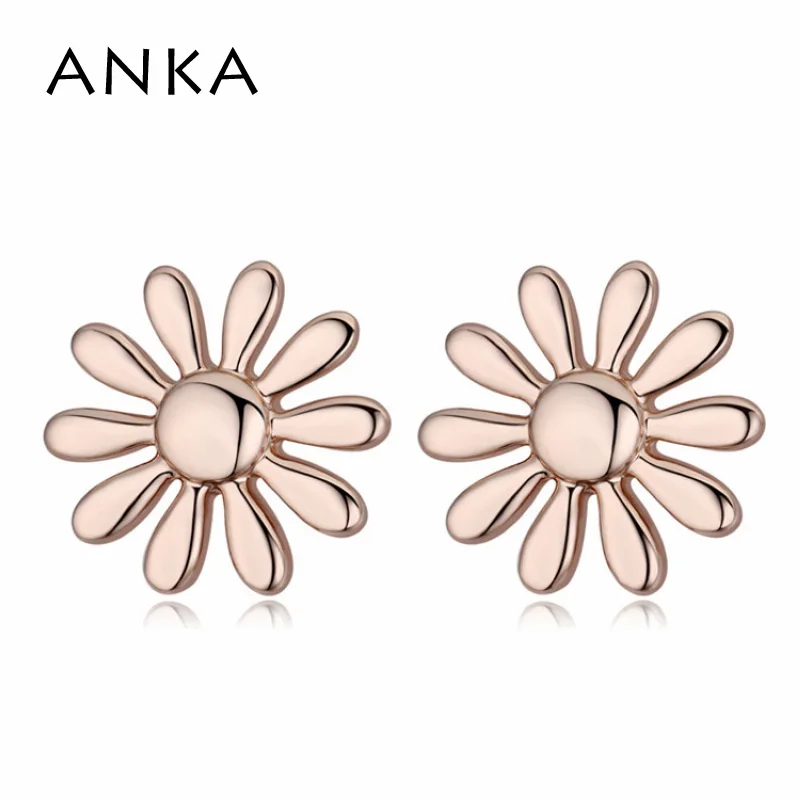 

ANKA simple style rose gold color flower stud earrings for women cute charm earrings fashion jewelry bridal wedding gift 125337