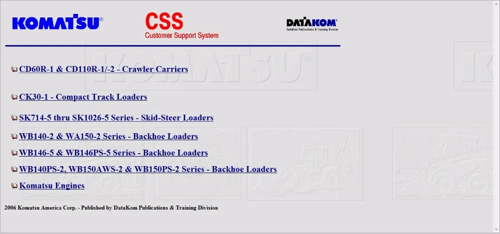 Komatsu CSS ремонт 2008 полный набор