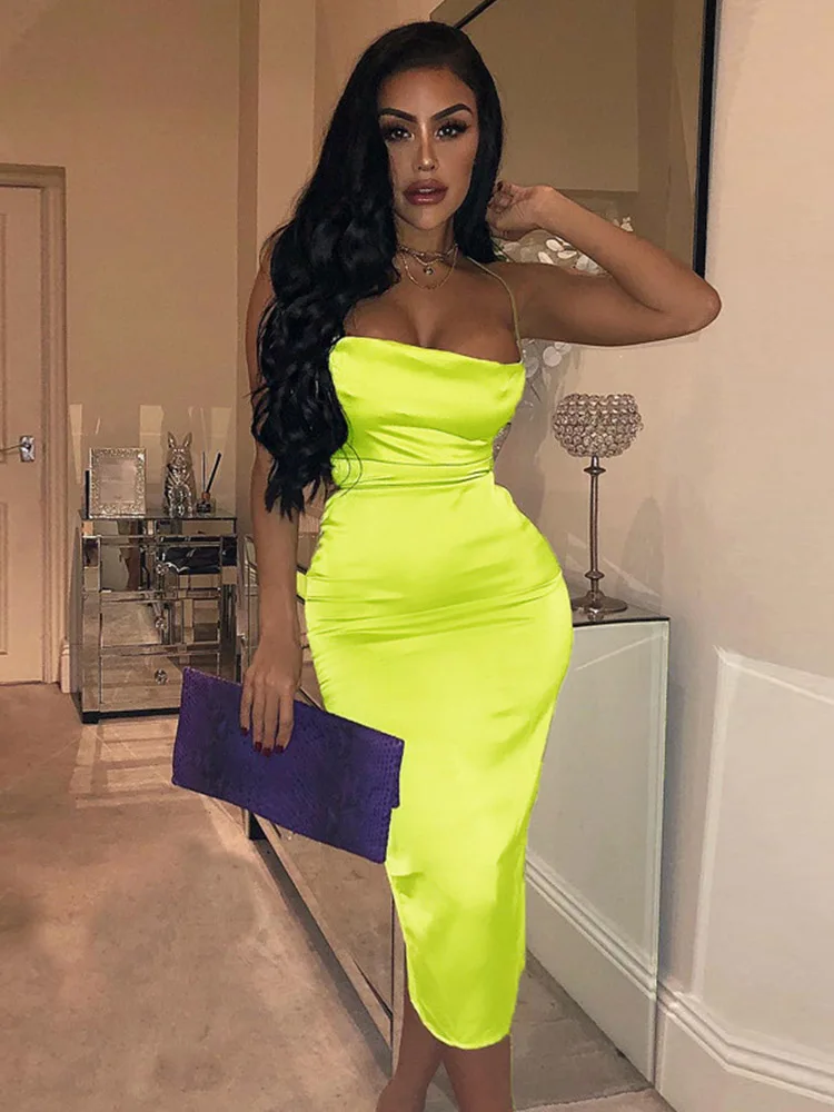 

2019 Summer Dress Women Fashion Solid Backless Hollow Out Sheath Bodycon Strapless Spaghetti Strap Women Sexy Dresses Vestidos