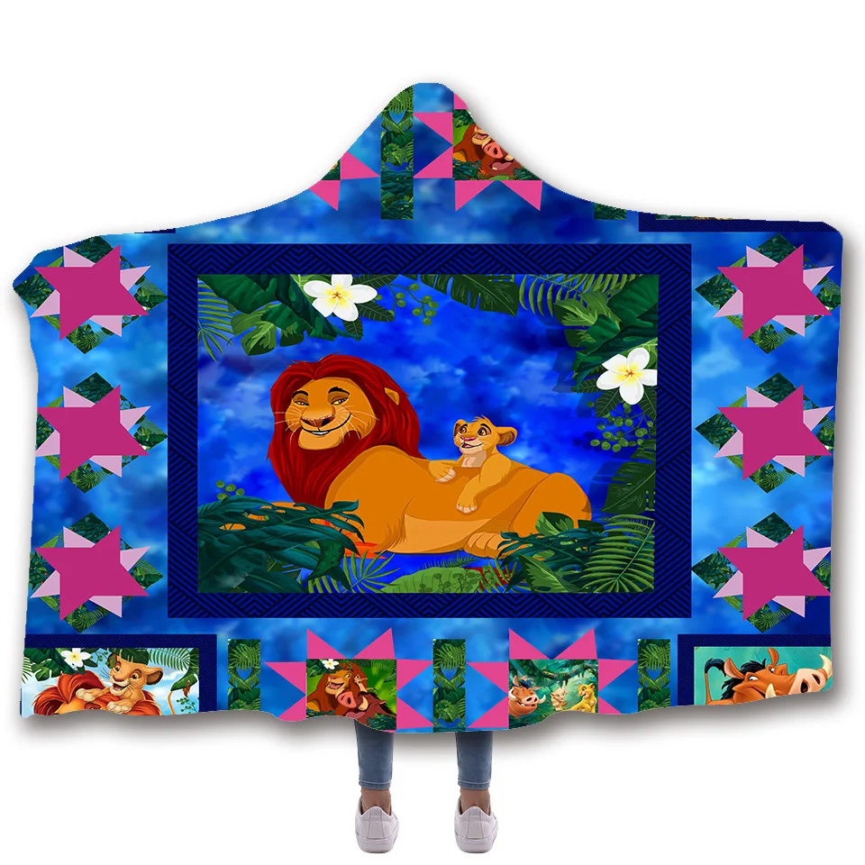 

SOFTBATFY Lion King Hooded Blanket Fleece Throw Blanket Dropshipping