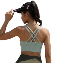 Горячая задняя Sexy бюстгальтер для йоги Для женщин Мягкий Спортивный бюстгальтер Вибростойкий Бег бюстгальтер тренировки бюстгальтер для тренировок/пуш-ап бюстгальтер Фитнес