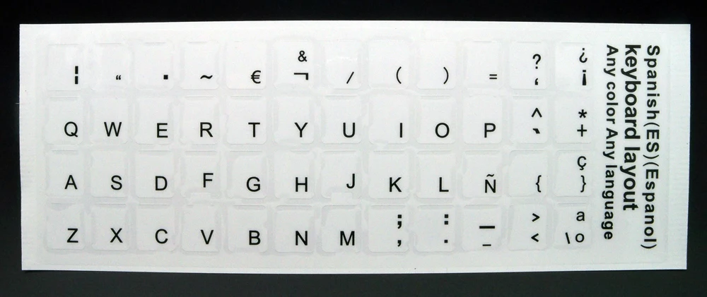 Русский Испанский Арабский французский португальский немецкий турецкий черный символ прозрачные наклейки на клавиатуру для белой клавиатуры