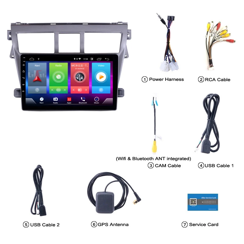 Sale Car Android 8.1 Multimedia Player for Toyota Vios YARIS 2008-2013 GPS Navigation Device bluetooth steering wheel control support 1