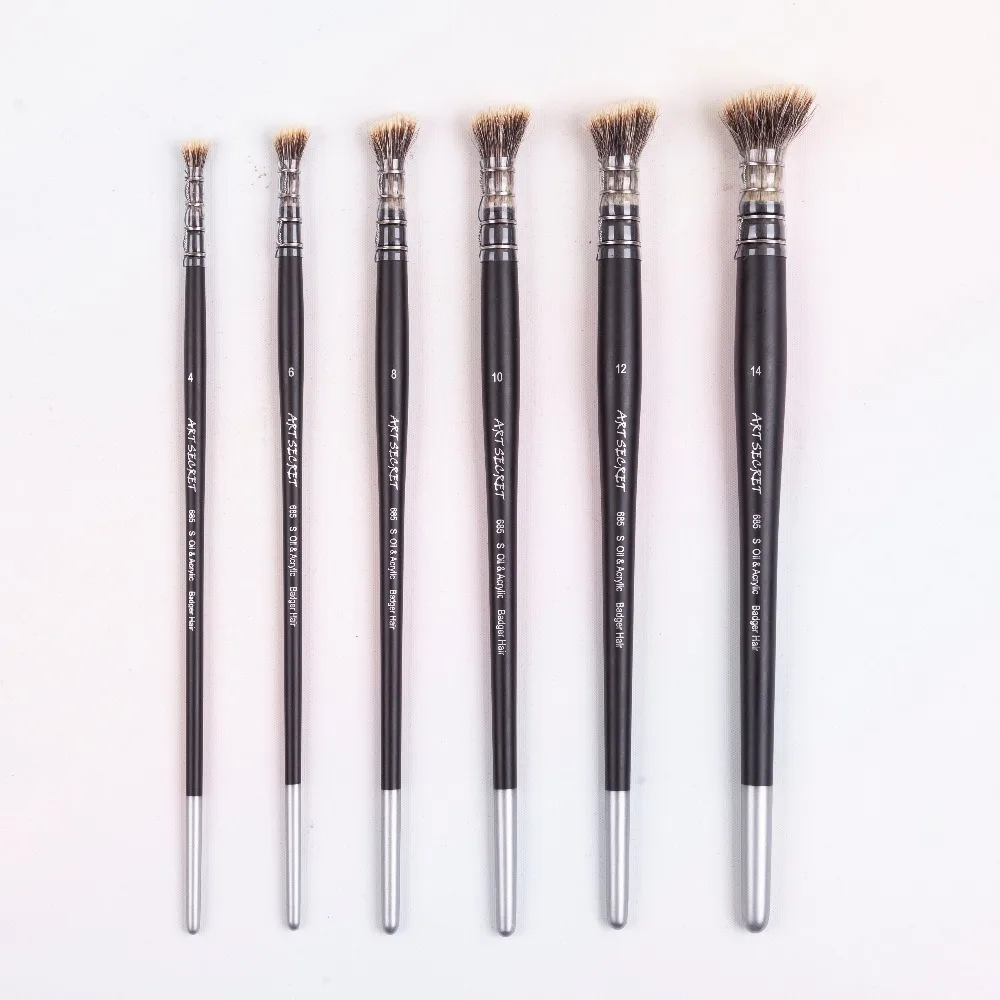 1PC 685S badger hair wooden handle oil and acrylic painting art paint