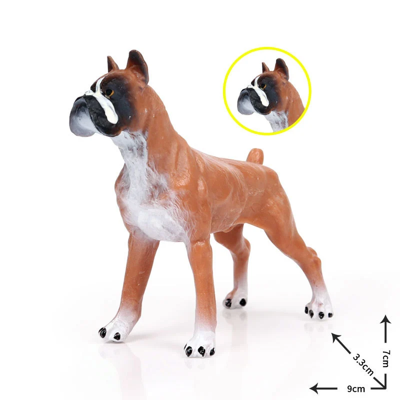 

Boxer Dog Animal World Pet Dog Hand-run Toy Children Solid Simulation Animal Model 9*3.3*7CM