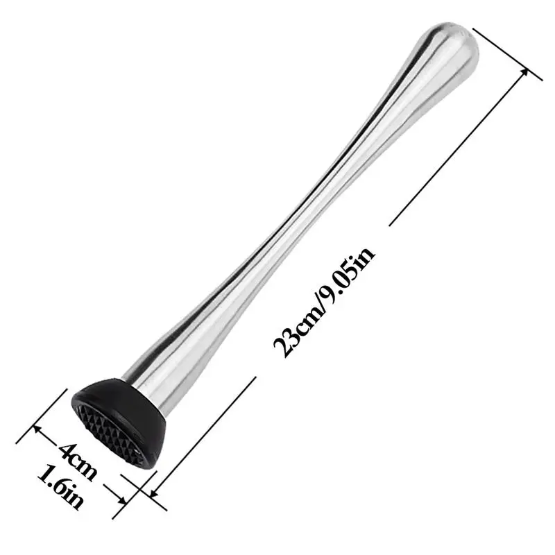 2pcs Portable Crushed Ice Stainless Steel Kitchen Supply Bar Supplies With Grooved Tools Cocktail Muddler Barware Pestle