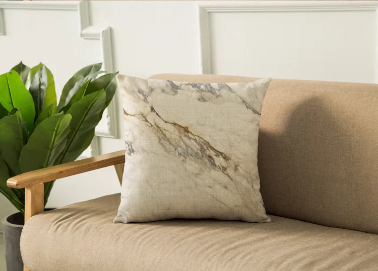 

linen pillow case Home decoration 45*45cm Natural stone grain marble grain