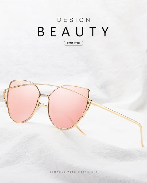 Vintage Oversized Cat Eye Sunglasses Women Brand Design