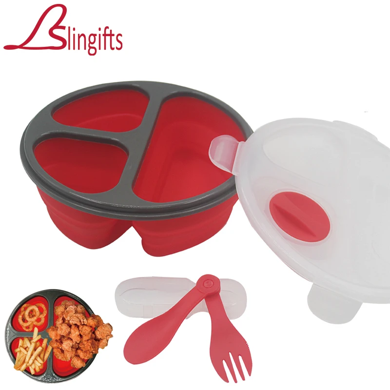 

Slingifts 60 Pieces Silicone Collapsible Lunch Box Portable Bowl 1000ml Folding Food Storage Container DHL Free Shipping
