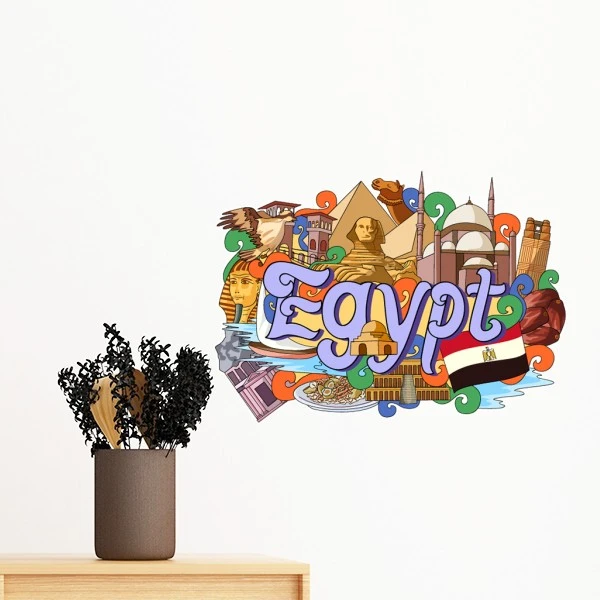 ファラオのピラミッドエジプト落書きリムーバブル壁ステッカーアートステッカー壁画diyの壁紙デカール Wallpapers For For Roomwall Sticker Aliexpress