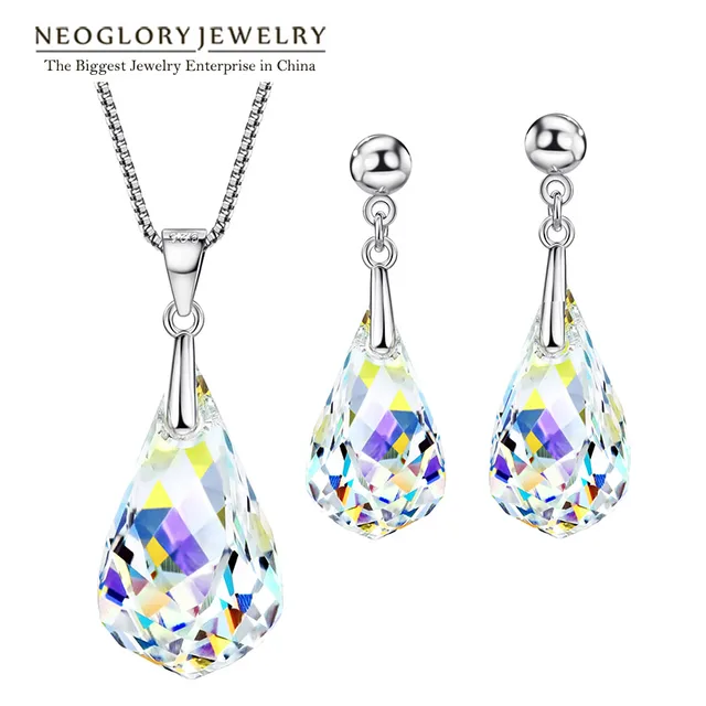 Neoglory Jewelry Sets Made With Swarovski Elements Crystal Neoglory Jewelry Sets Made With Swarovski Elements Crystal Transpa Necklaces Earrings Wedding For Women 2018