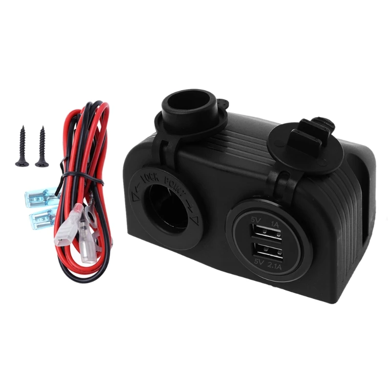 

Tent DC 12V 24V Car Boat Cigarette Lighter Power Socket Dual USB Charger Outlets