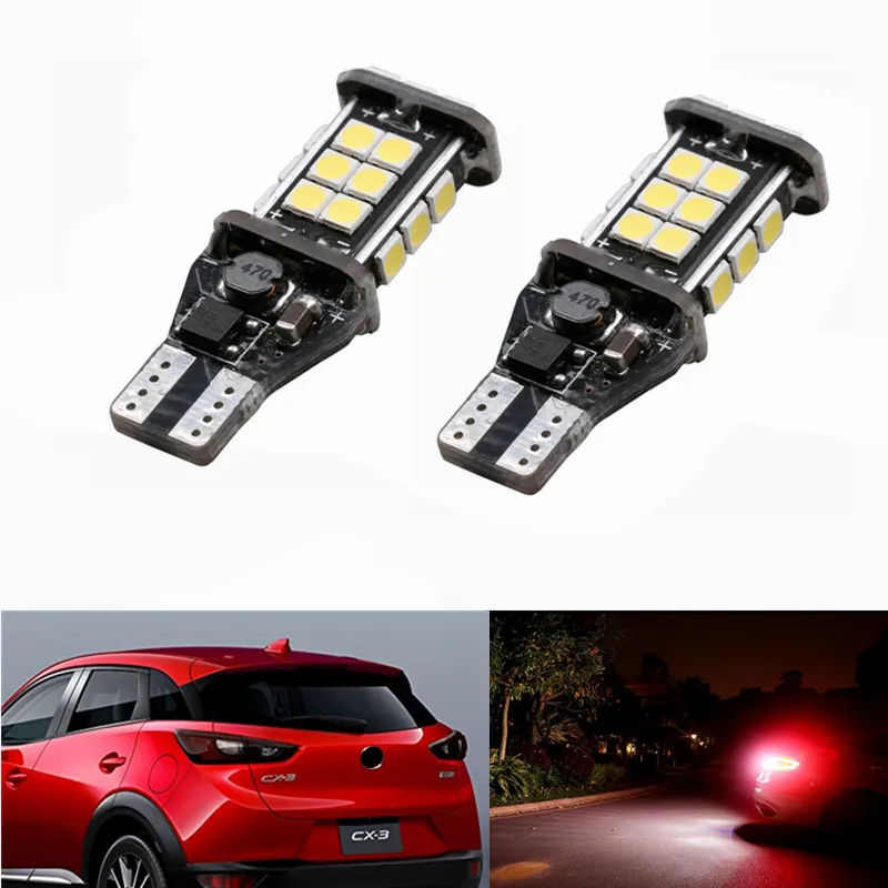 2 шт. авто светодиодные лампы Canbus без ошибок T15 W16W 3030 24 leds Автомобильные для Mazda CX 3