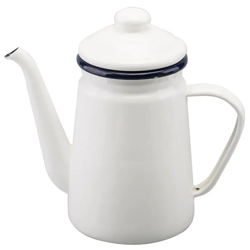 

1.1L Enamel Coffee Pot Green Or Blue Hand Tea Kettle Induction Cooker Gas Stove Universal